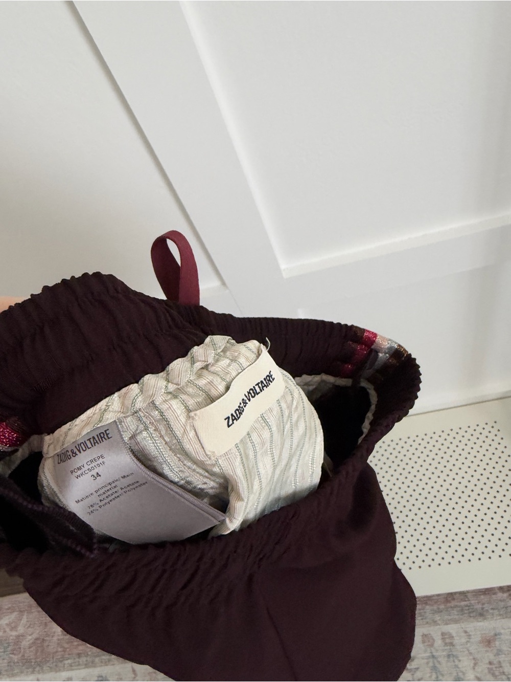 Zadig & Voltaire Maroon Pomy Trousers - Picture 2 of 3